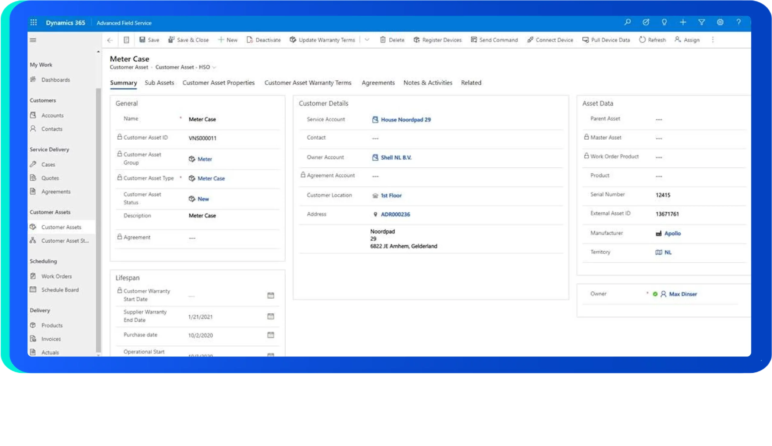 Field Service Header MECOMS 365